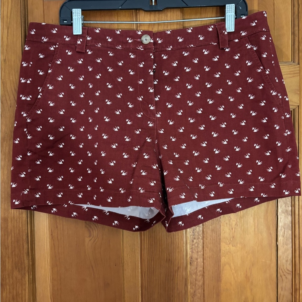 LL Bean Signature Maroon Patterned Women's Shorts Size 14